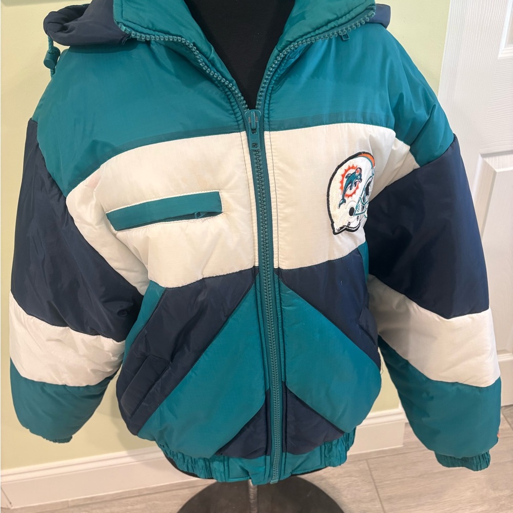Pro Player Teal and Navy Puffer Jacket with White Accents NEW WITHOUT TAGS